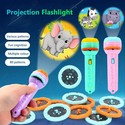 Baby Projector Torch Flashlight Children Early Education Toy (3 Cards)