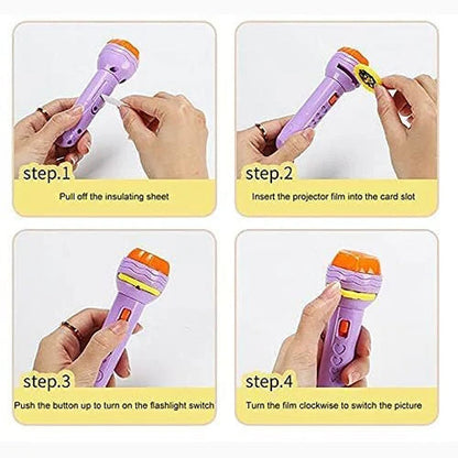 Baby Projector Torch Flashlight Children Early Education Toy (3 Cards)