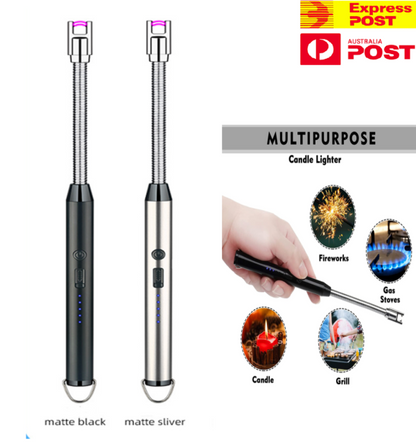 Electric Lighter With USB Charging For Kitchen - Led Battery Display Rotate 360 Degrees